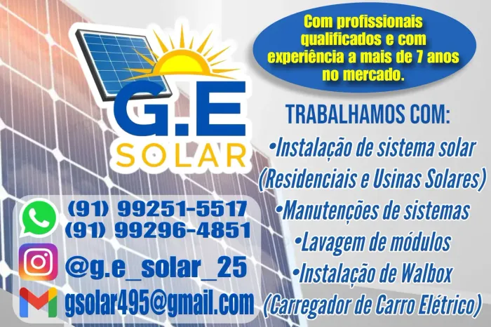 Instalação de sistemas solares e Walbox (Carregador de carro elétrico)