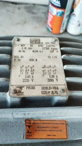 Motor trifásico 1cv 1730RPM