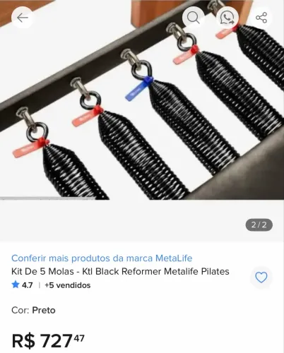 Kit 5 molas para pilates