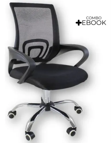 Cadeira Home Office Ergonômica Preta - Confortável e Moderna