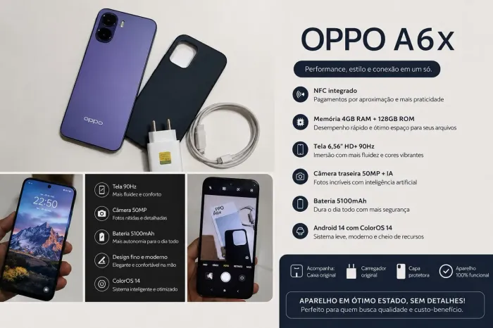 OPPO A6X COM NFC VENDA OU TROCA