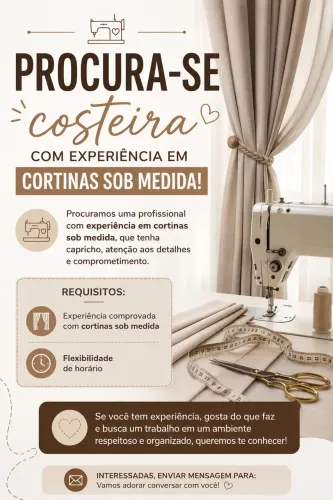 Costureira de cortina sob medida