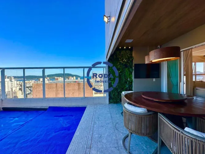 Cobertura Duplex à venda no Gonzaga, Santos  Vista mar, Varanda Gourmet e Lazer Completo