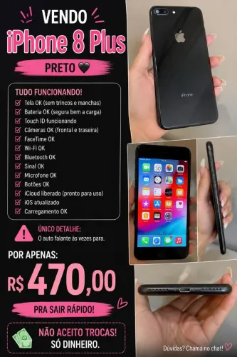 Estou vendendo um iPhone 8plus