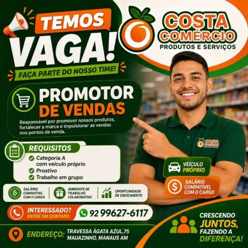 Vaga de Promotor de Vendas