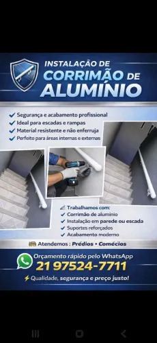 Corrimão de parede em alumínio