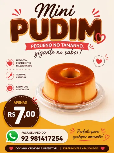 PUDIM - a pronta entrega