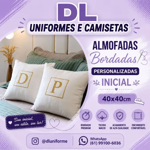 Almofada personalizada - Bordado inicial 40x40cm