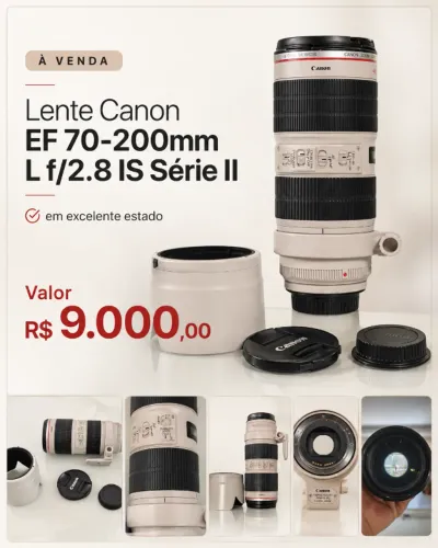 Lente Canon L 70-200mm f2.8 série II