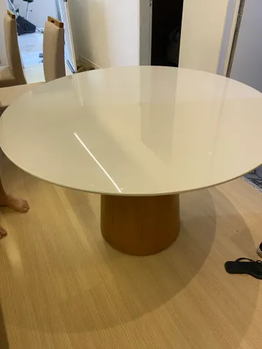 Mesa com tampo de vidro 120cm VIDRO TRINCADO LEIA A DESCRIÇAO