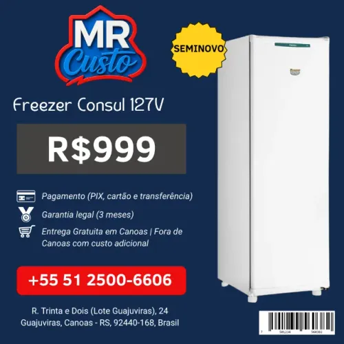 Freezer Consul Seminova | Revisada e Testada, com Garantia e Frete Grátis | MR Custo