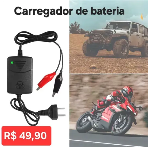 Carregador de bateria moto e carro