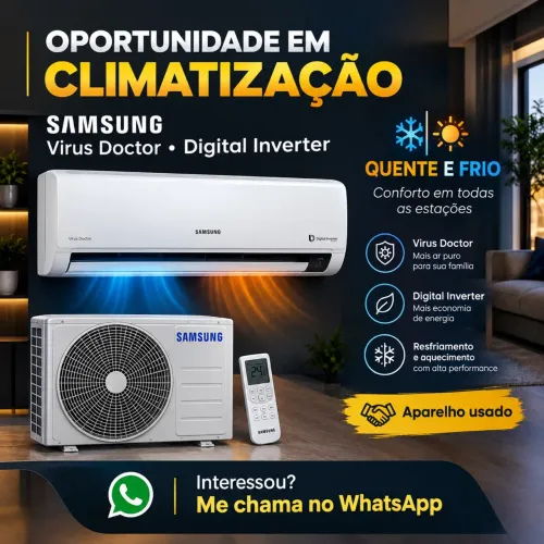 Ar-Condicionado Samsung Virus Doctor Inverter 9.000 BTUs Quente e Frio