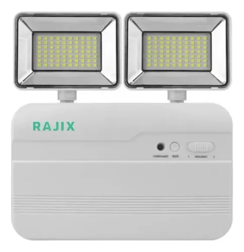 Kit 5 Luminária Rajix Emergência Led 2200 Lúmens 22w 6500k Bivolt