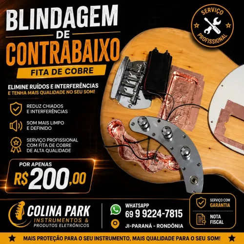 Blindagem com Fita de Cobre Contrabaixo