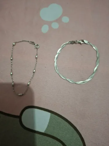 2 pulseiras prata 925 por 60