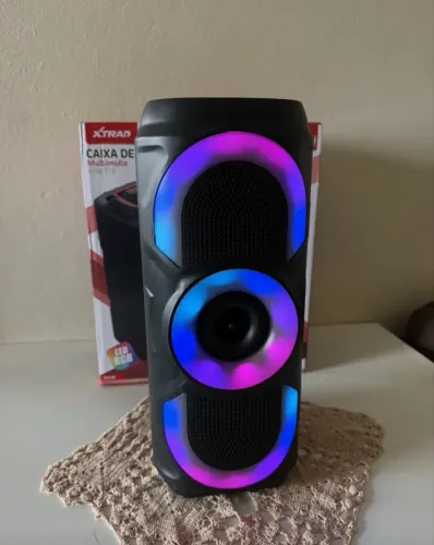 Caixa de Som Bluetooth 50W RGB - Nova - TWS + USB + FM