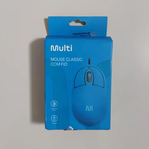 Mouse com Fio Multi Classic Azul 1200 DPI MO305 - Na Caixa