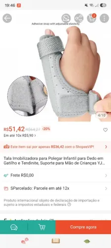 Ortese para dedo polegar infantil 