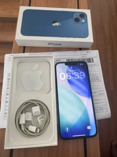 iPhone 13 128GB Azul - Impecável c/ Caixa, Cabo Original e Nota Fiscal