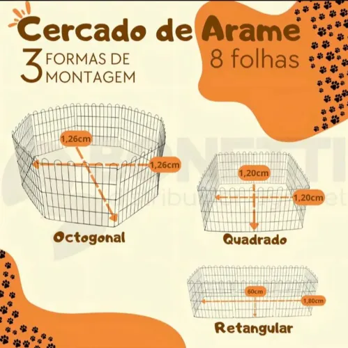 Cercadinho de 8 folhas pet prateado