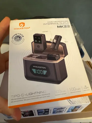 microfones duplo mk22 entrada tipo c e lightning
