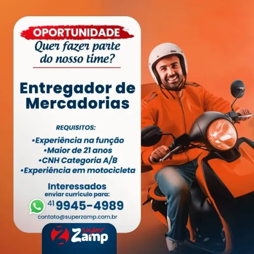 Motociclista entregador de Mercadorias