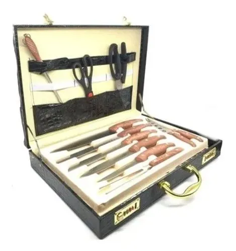 Kit Churrasco com Maleta Master Chef Frances Super Luxo Grill 25 Peças Em Aço Inox