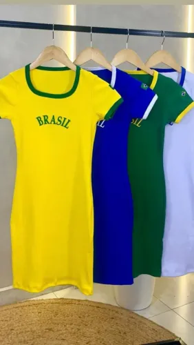 Vestido do brasil ,tecido ribana algodão 
