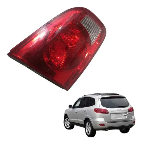 Lanterna Tampa Traseira Esquerda Hyundai Santa Fé 2007 2009 Esquerdo/motorista Vermelho
