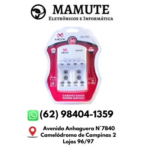 Carregador De Pilhas Baterias Bi-volt 2A 3A 9VAuto Stop Mox Mo-cp50