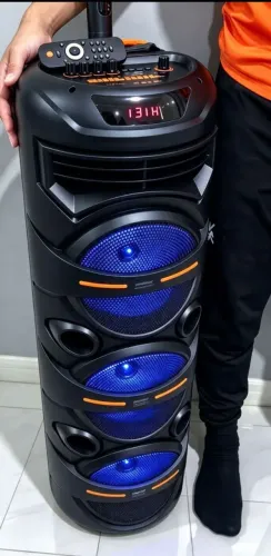 Caixa de som Bluetooth com rádio FM 2000w de Potência Amplificada PMPO