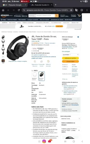 Fone de ouvido JBL