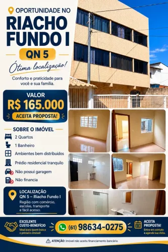 VENDE-SE AP 2 QUARTOS RIACHO FUNDO 1