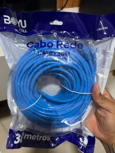 Cabo De Rede Internet 30m 30 Metros Cat6 Azul Crimpado Giga Lan Ethernet