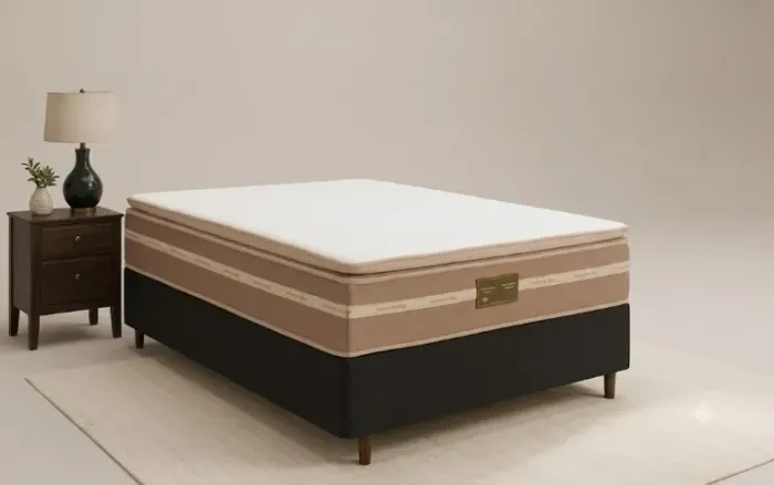 Conjunto Base com Colchão Molas Ensacadas com Pillow Casal Novo!