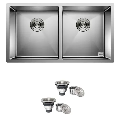 Cuba Dupla Quadrada Inox304 cozinha Pia Gourmet 80x40(com pequenas falhas)