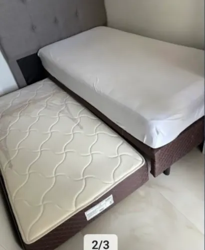 Cama box solteiro com auxiliar