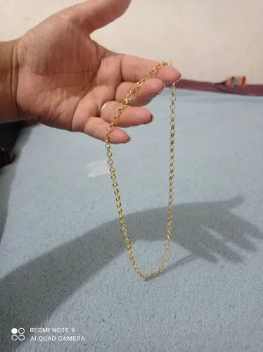 Colar Elo português prata com ouro 18k 