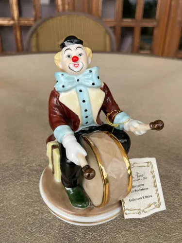 palhaço músico porcelana monti piero vintage