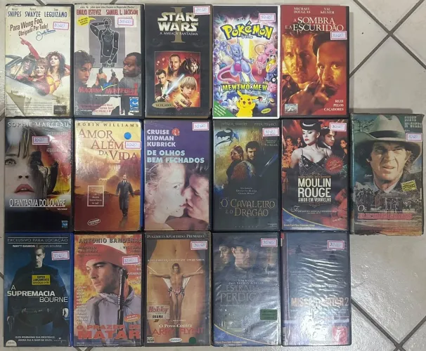 Fitas filmes vhs dublados e legendados