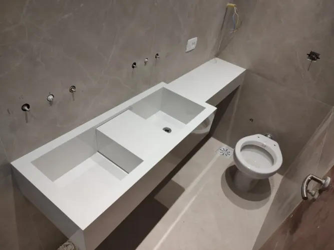 Lavatório de porcelanato 