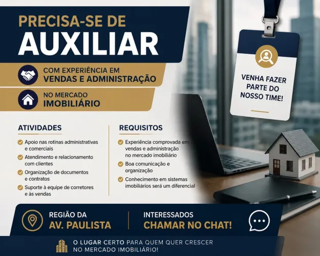 Auxiliar administrativo mercado imobiliário