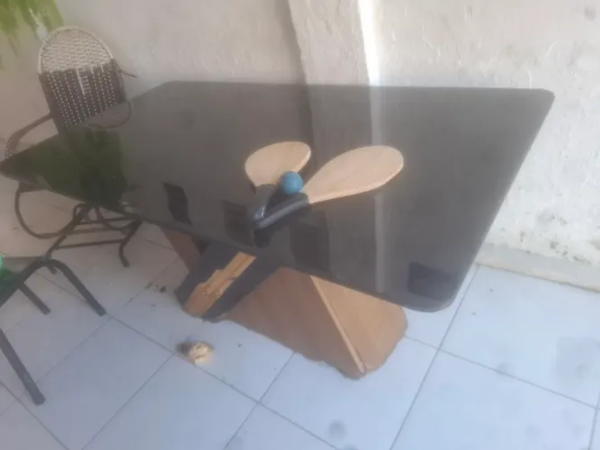Tampo de mesa de 6 lugares vidro e mdf