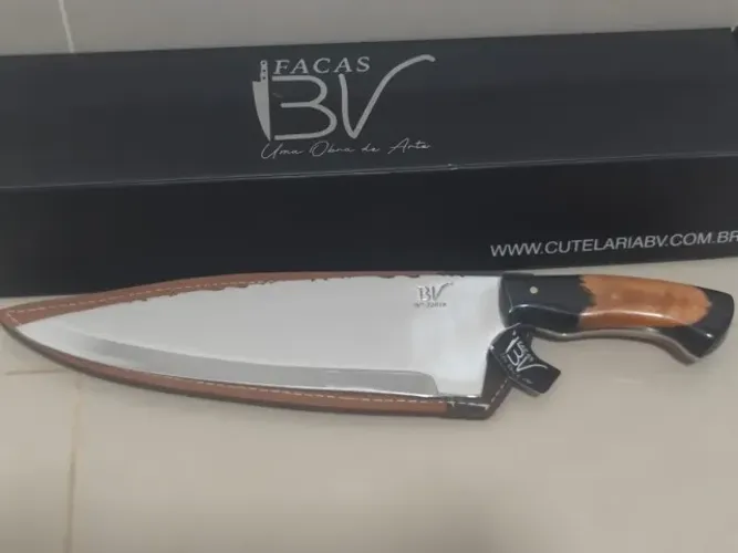 Faca BV Cutelaria nº22016 ? Cabo em Madeira Nobre (Nova, na caixa)