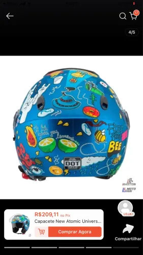 Capacete aberto protork 56 azul NOVO
