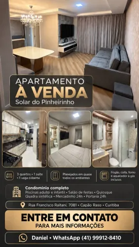 Vendo apartamento térreo 3 quartos no Capão Raso condomínio solar do Pinheirinho