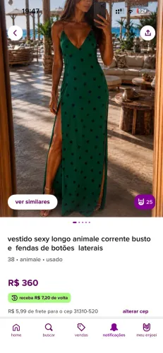 Vestido sexy animale verde enjoei Thamires