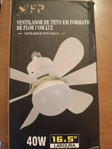 Ventilador De Teto Lâmpada Led 40w Bivolt Branco