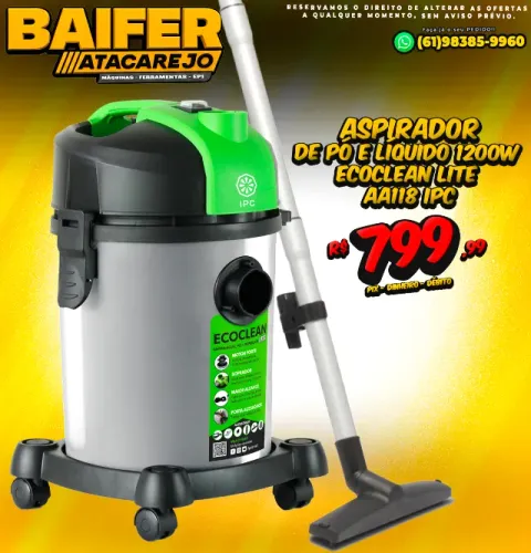 Aspirador de Pó e Líquido 1200w EcoClean Lite AA118 Ipc